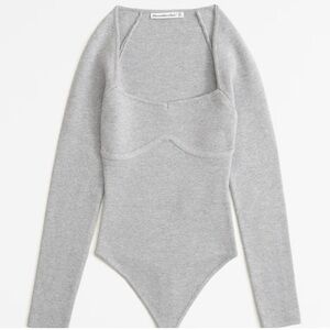 Abercrombie & Fitch Gray Long Sleeve Bodysuit